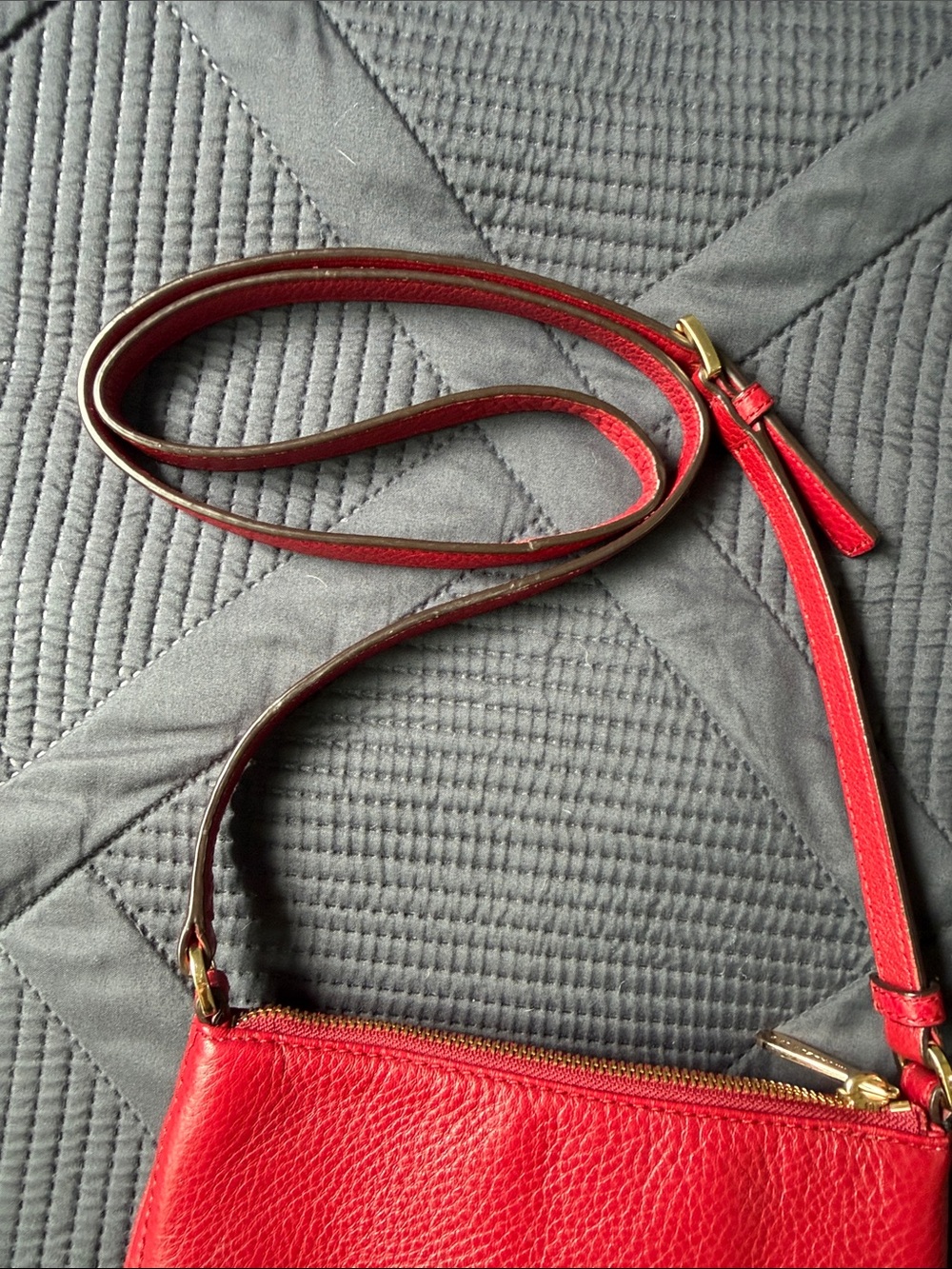Michael Kors Red Leather Tassel Drawstring Crossbody - Picture 3 of 15